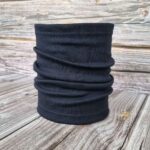 Aikuisten musta merinovilla tuubihuivi