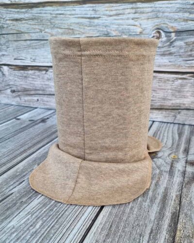 Lasten kinuskin ruskea merinovilla tuubi kauluri.