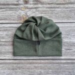 Lasten metsänvihreä merinovilla ponnaripipo