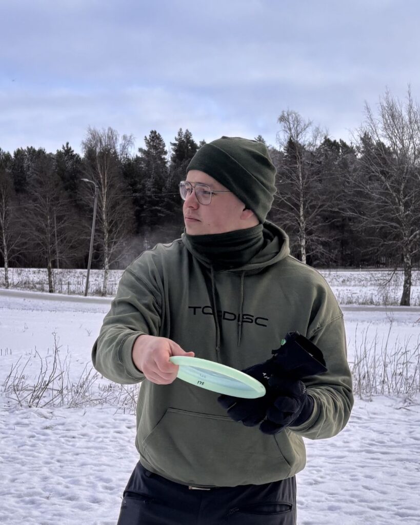 Vihreä merinovilla tuubihuivi.