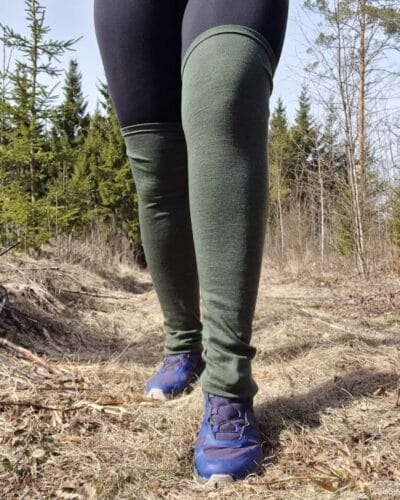Aikuisten pitkät merinovilla säärystimet - Metsänvihreä