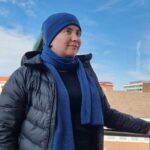 Merinovilla kaulahuivi / hartiahuivi - Farkunsininen